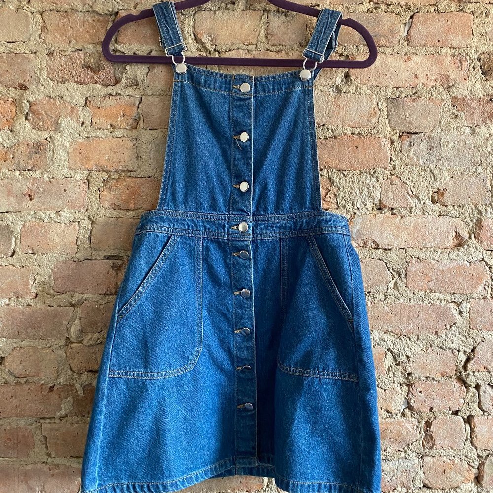 Denim Overall Button Up Dress